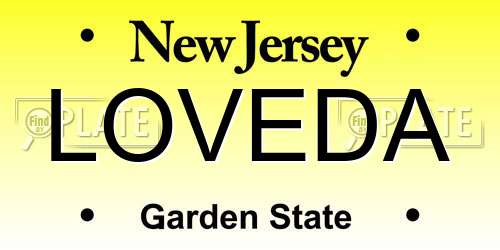LOVEDA New Jersey License Plate