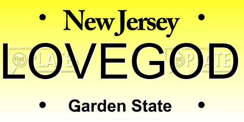 LOVEGOD New Jersey License Plate