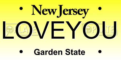 LOVEYOU New Jersey License Plate