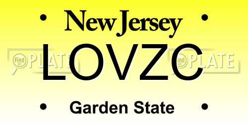 LOVZC New Jersey License Plate