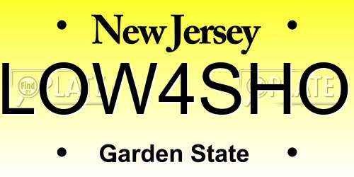 LOW4SHO New Jersey License Plate