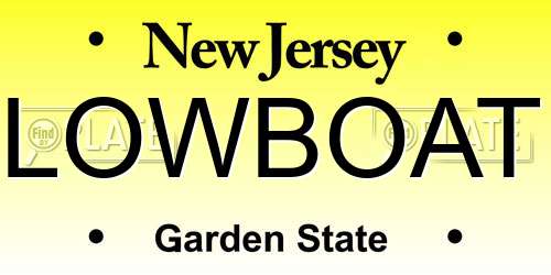 LOWBOAT New Jersey License Plate