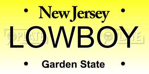 LOWBOY New Jersey License Plate