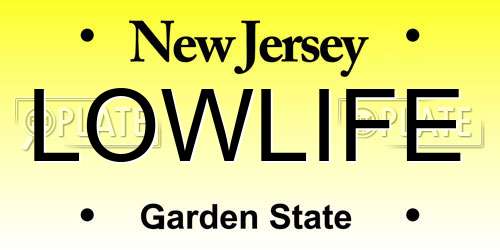 LOWLIFE New Jersey License Plate