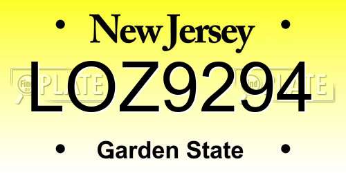 LOZ9294 New Jersey License Plate