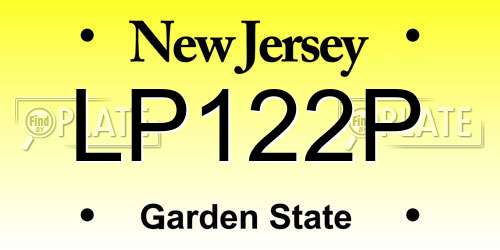 LP122P New Jersey License Plate
