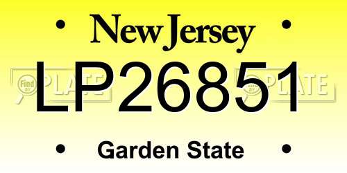 LP26851 New Jersey License Plate