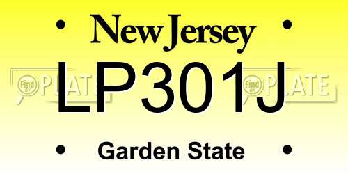 LP301J New Jersey License Plate