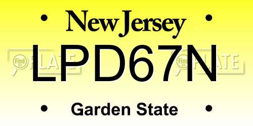 LPD67N New Jersey License Plate
