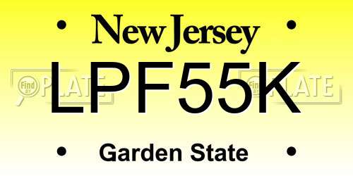 LPF55K New Jersey License Plate