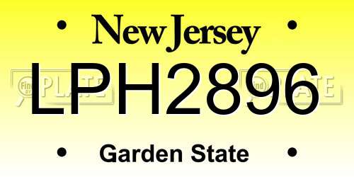LPH2896 New Jersey License Plate