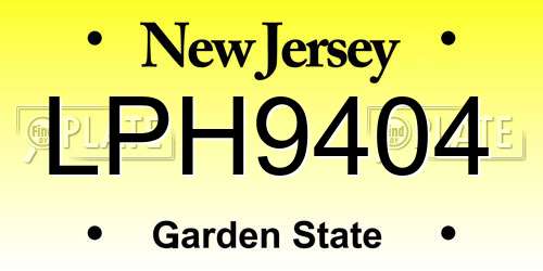 LPH9404 New Jersey License Plate