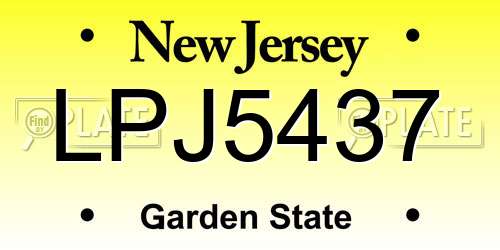 LPJ5437 New Jersey License Plate