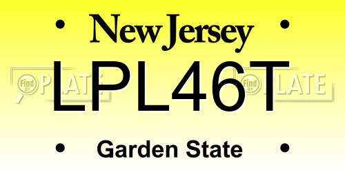 LPL46T New Jersey License Plate