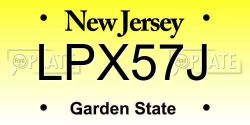 LPX57J New Jersey License Plate