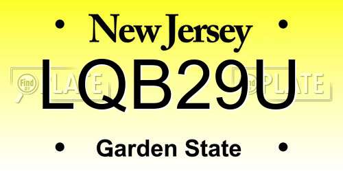 LQB29U New Jersey License Plate