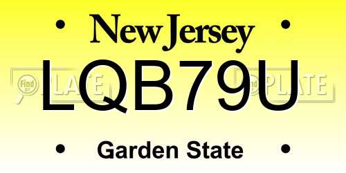 LQB79U New Jersey License Plate