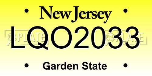 LQO2033 New Jersey License Plate
