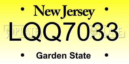 LQQ7033 New Jersey License Plate