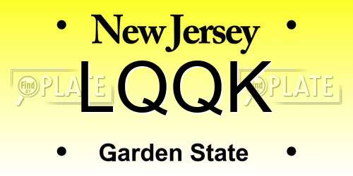 LQQK New Jersey License Plate