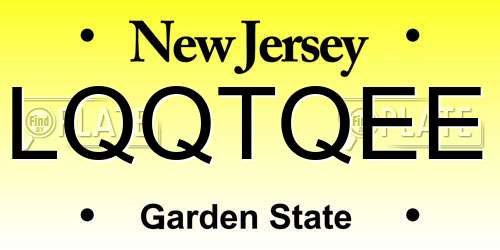 LQQTQEE New Jersey License Plate