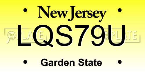 LQS79U New Jersey License Plate