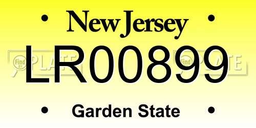 LR00899 New Jersey License Plate
