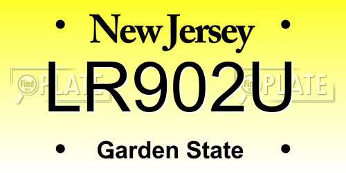 LR902U New Jersey License Plate
