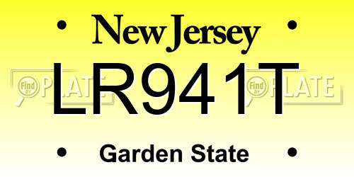 LR941T New Jersey License Plate