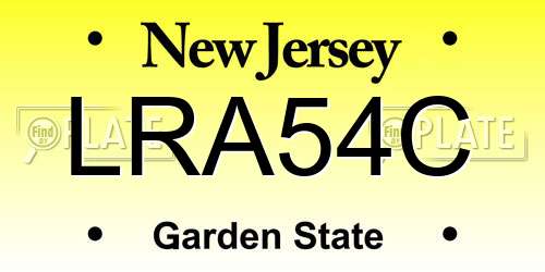 LRA54C New Jersey License Plate