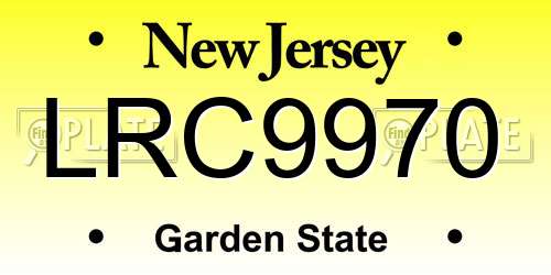 LRC9970 New Jersey License Plate