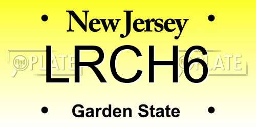 LRCH6 New Jersey License Plate