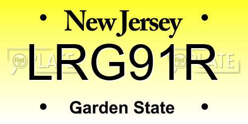 LRG91R New Jersey License Plate