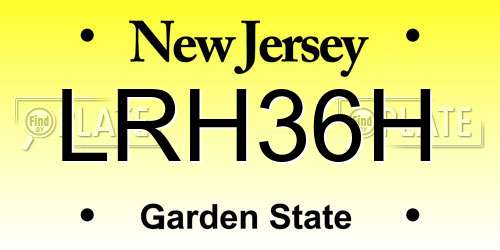 LRH36H New Jersey License Plate