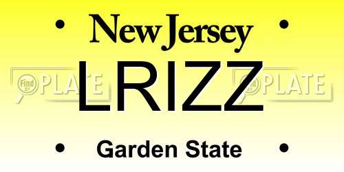 LRIZZ New Jersey License Plate