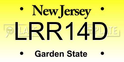 LRR14D New Jersey License Plate