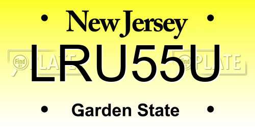 LRU55U New Jersey License Plate