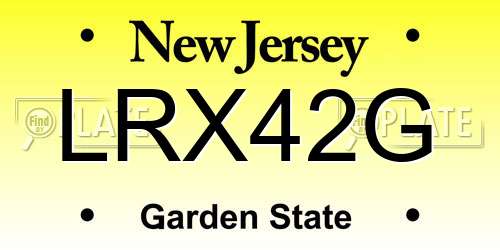 LRX42G New Jersey License Plate