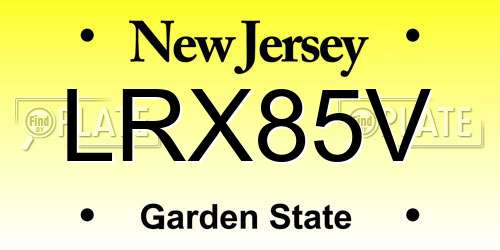 LRX85V New Jersey License Plate