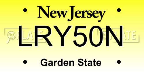 LRY50N New Jersey License Plate
