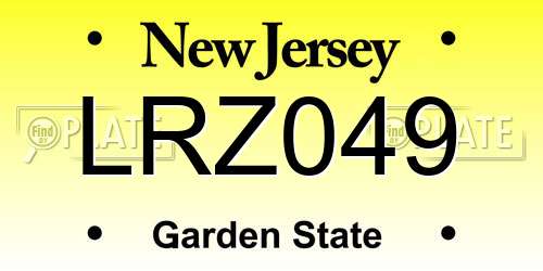 LRZ049 New Jersey License Plate