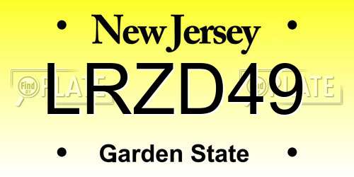 LRZD49 New Jersey License Plate