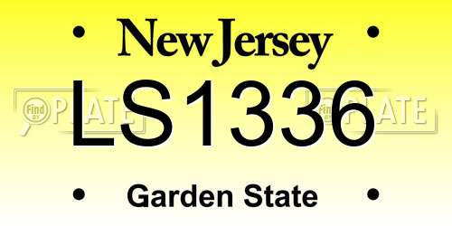 LS1336 New Jersey License Plate