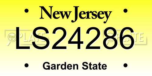 LS24286 New Jersey License Plate