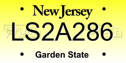 LS2A286 New Jersey License Plate