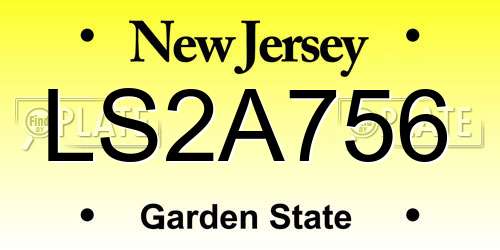 LS2A756 New Jersey License Plate