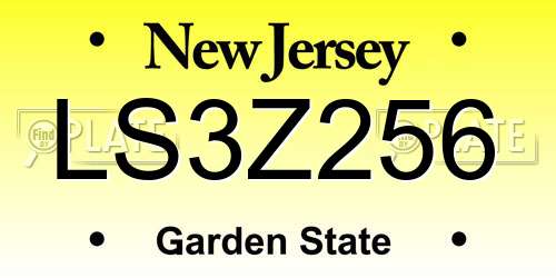 LS3Z256 New Jersey License Plate