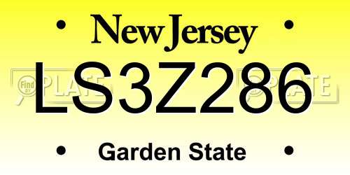 LS3Z286 New Jersey License Plate