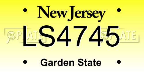 LS4745 New Jersey License Plate