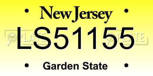 LS51155 New Jersey License Plate